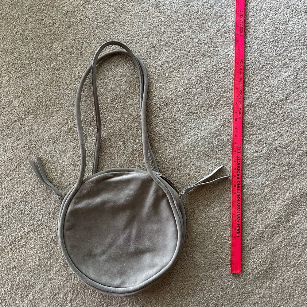 Monserat De Lucca Soft Suede Leather Round Handbag EUC